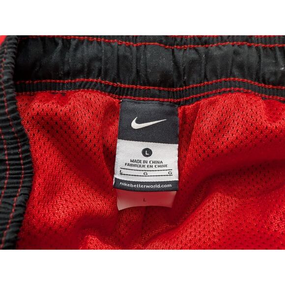Nike Swim Shorts Red Black White Trunks Lined Men's Size L - Picture 6 of 8